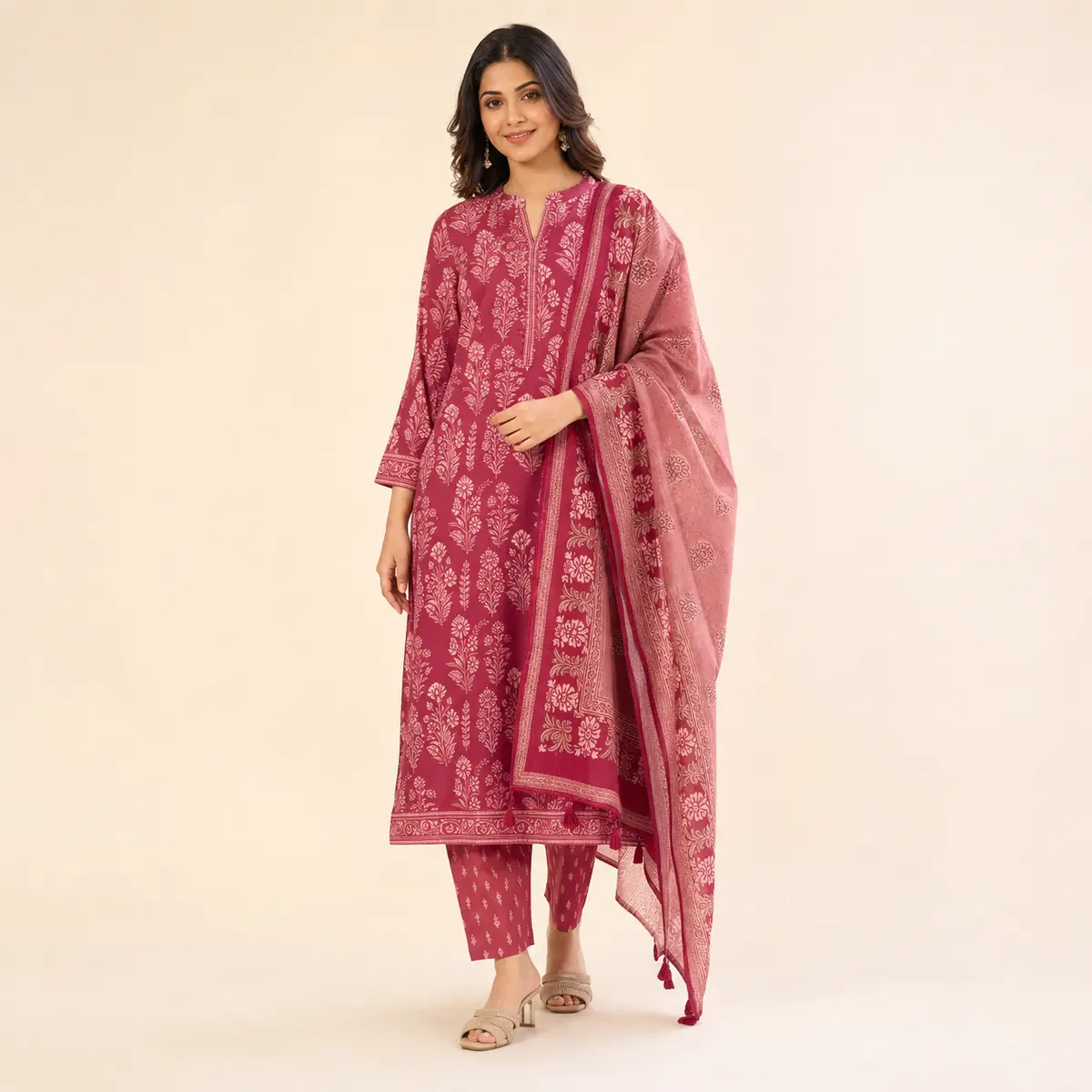 Model wearing Velora's featured kurta set